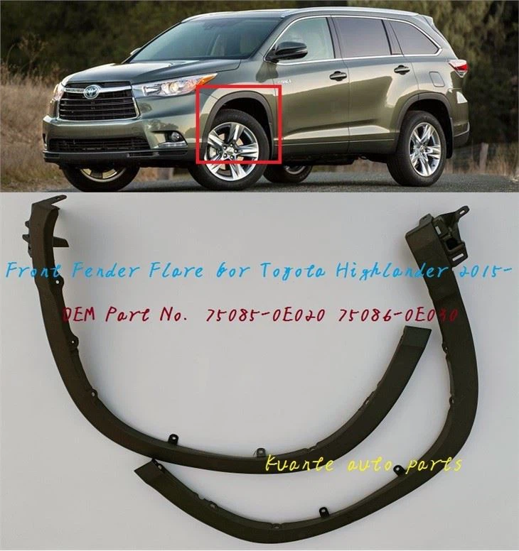 wheel arch fender flare for highlander 2015